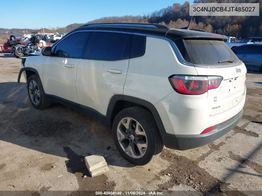 2018 Jeep Compass Limited 4X4 VIN: 3C4NJDCB4JT485027 Lot: 40804140