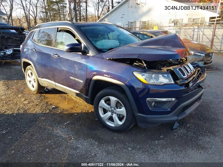 2018 Jeep Compass Latitude 4X4 VIN: 3C4NJDBB1JT434151 Lot: 40817322