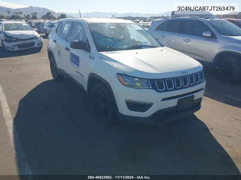 2018 Jeep Compass Sport Fwd VIN: 3C4NJCAB7JT263479 Lot: 40823952