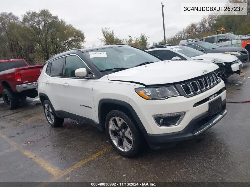 2018 Jeep Compass Limited 4X4 VIN: 3C4NJDCBXJT267237 Lot: 40836992