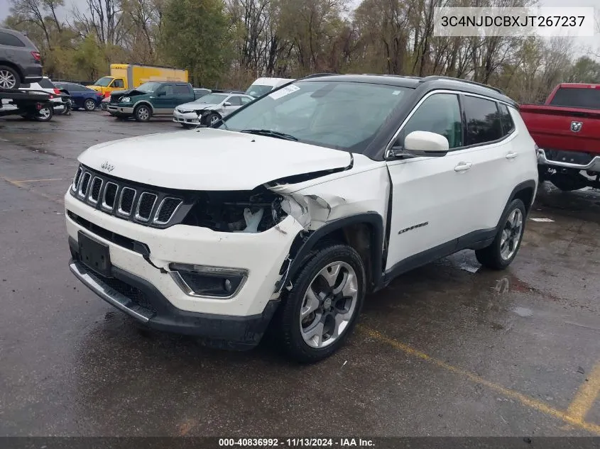 2018 Jeep Compass Limited 4X4 VIN: 3C4NJDCBXJT267237 Lot: 40836992