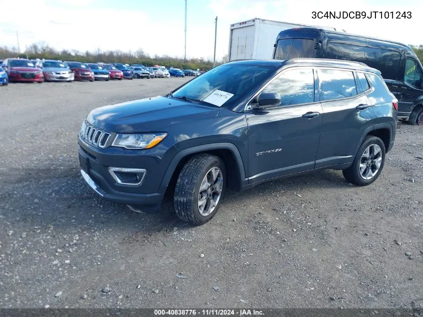 2018 Jeep Compass Limited 4X4 VIN: 3C4NJDCB9JT101243 Lot: 40838776