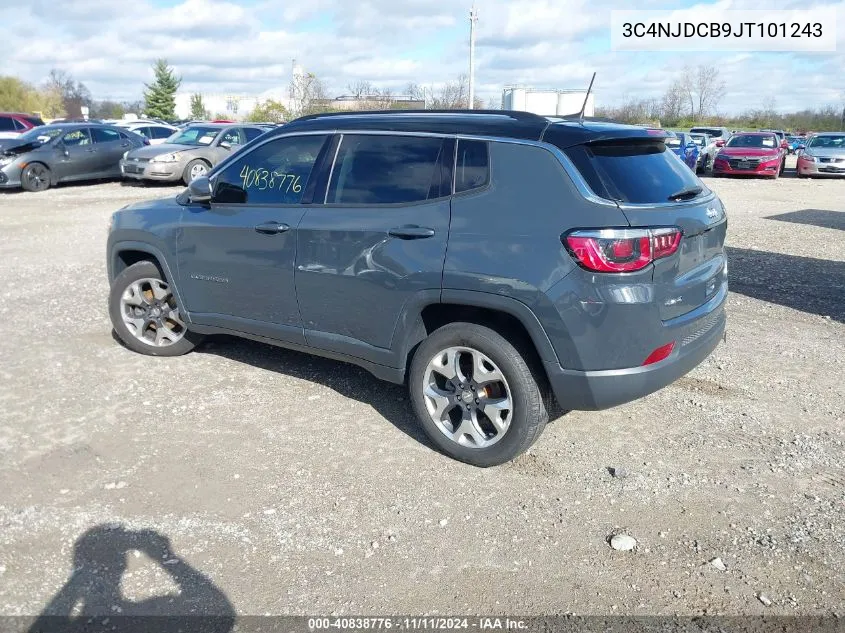 2018 Jeep Compass Limited 4X4 VIN: 3C4NJDCB9JT101243 Lot: 40838776