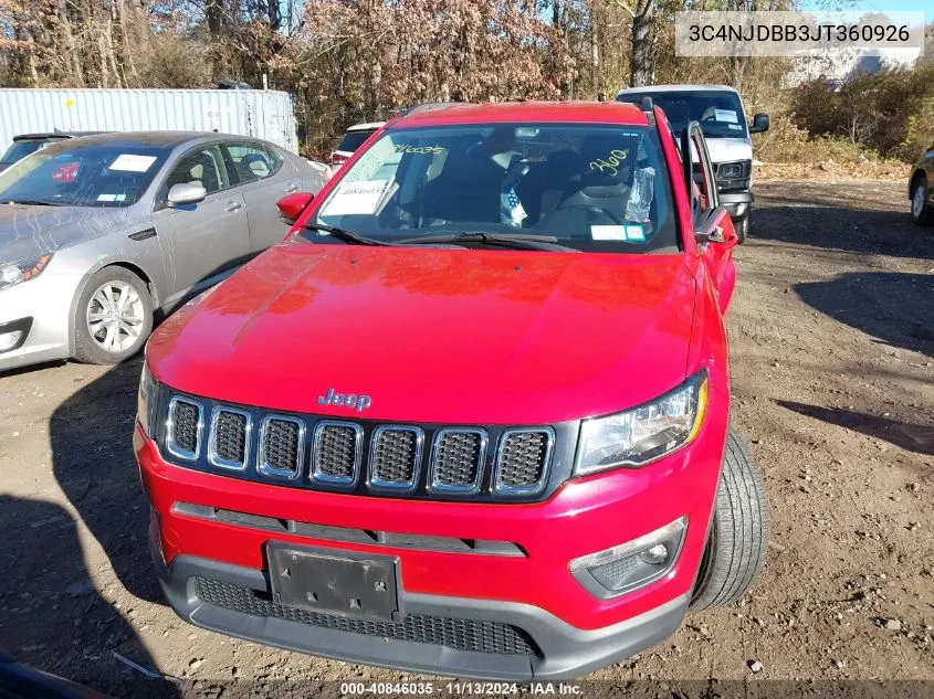 2018 Jeep Compass Latitude 4X4 VIN: 3C4NJDBB3JT360926 Lot: 40846035