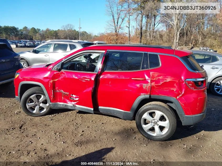 2018 Jeep Compass Latitude 4X4 VIN: 3C4NJDBB3JT360926 Lot: 40846035