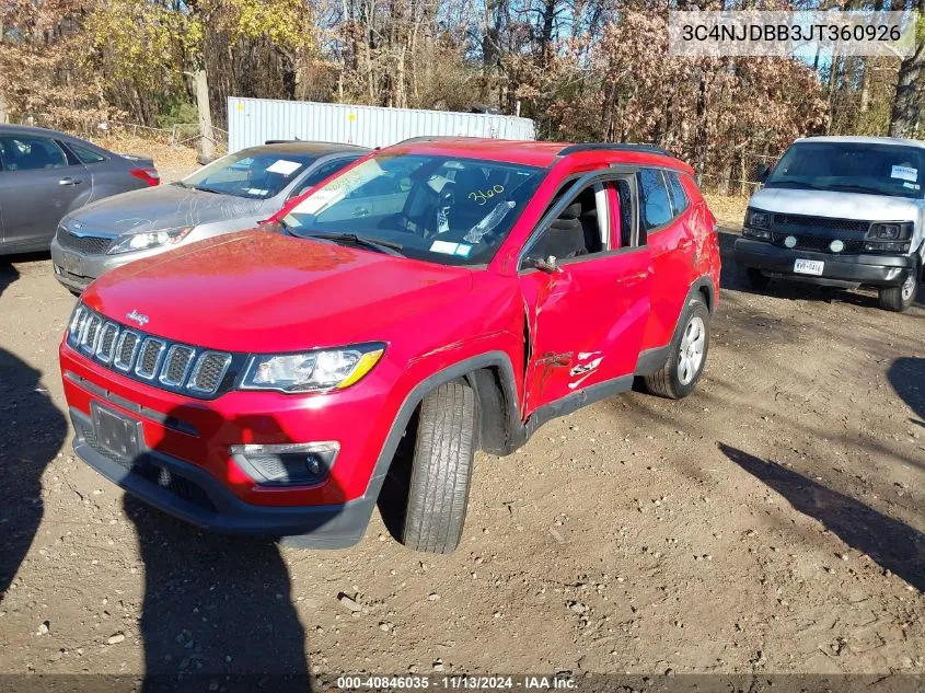 2018 Jeep Compass Latitude 4X4 VIN: 3C4NJDBB3JT360926 Lot: 40846035