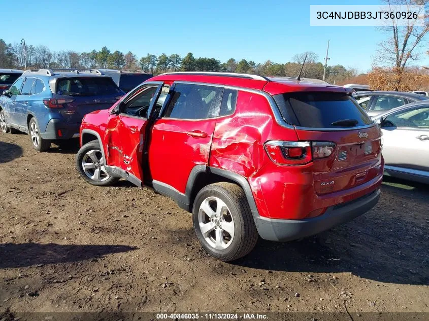 2018 Jeep Compass Latitude 4X4 VIN: 3C4NJDBB3JT360926 Lot: 40846035