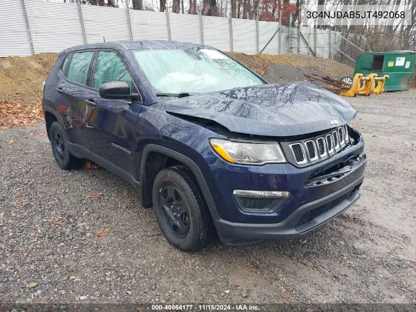 2018 Jeep Compass Sport 4X4 VIN: 3C4NJDAB5JT492068 Lot: 40864177