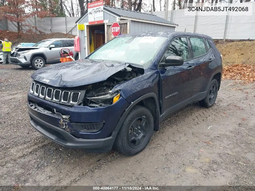 2018 Jeep Compass Sport 4X4 VIN: 3C4NJDAB5JT492068 Lot: 40864177