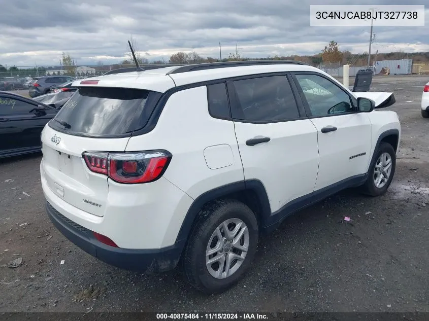 2018 Jeep Compass Sport Fwd VIN: 3C4NJCAB8JT327738 Lot: 40875484