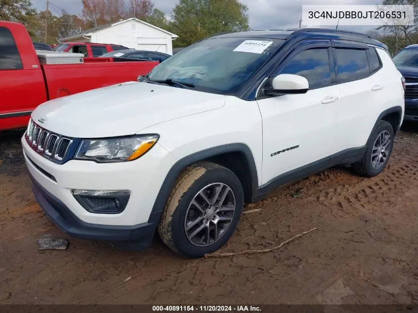 2018 Jeep Compass Latitude VIN: 3C4NJDBB0JT206531 Lot: 40891154