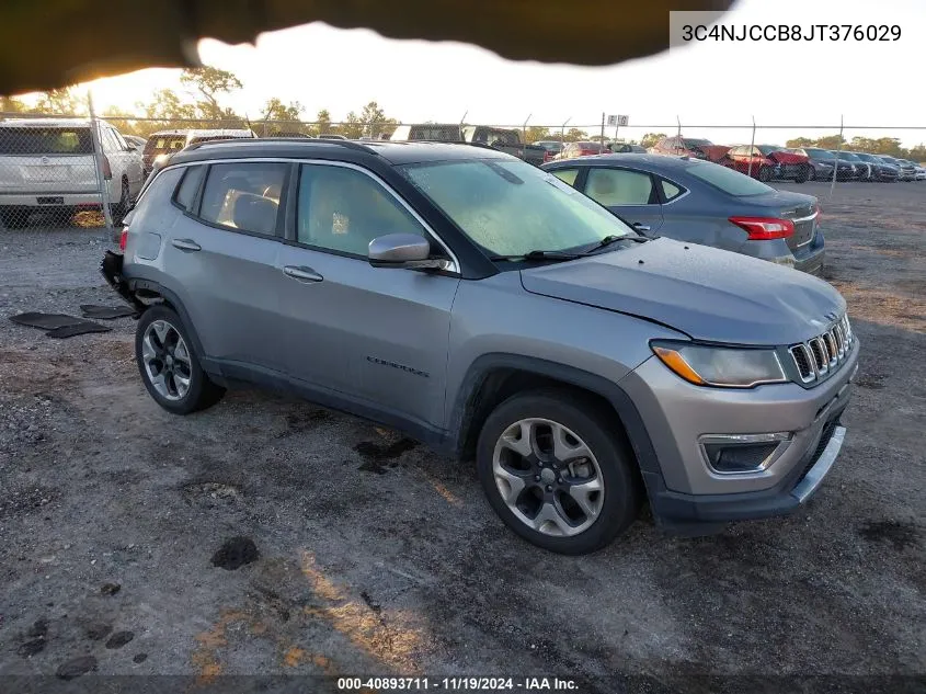 2018 Jeep Compass Limited Fwd VIN: 3C4NJCCB8JT376029 Lot: 40893711