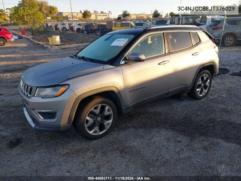 2018 Jeep Compass Limited Fwd VIN: 3C4NJCCB8JT376029 Lot: 40893711