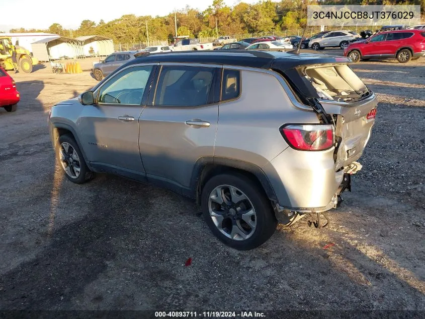 2018 Jeep Compass Limited Fwd VIN: 3C4NJCCB8JT376029 Lot: 40893711