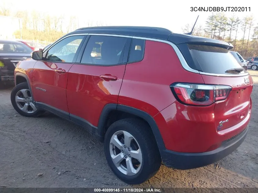 2018 Jeep Compass Latitude 4X4 VIN: 3C4NJDBB9JT202011 Lot: 40899145