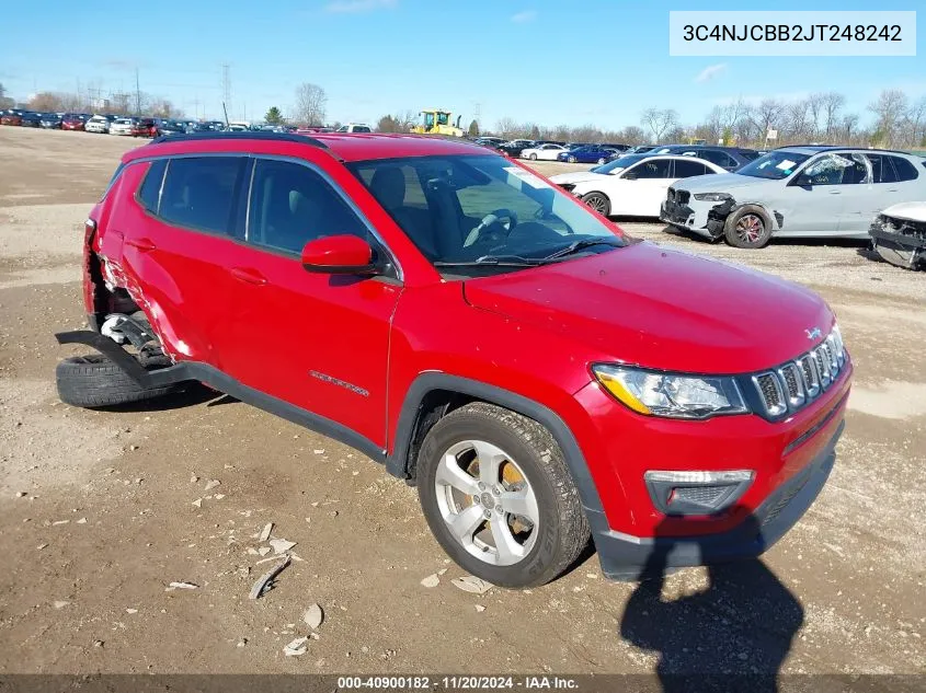 2018 Jeep Compass Latitude Fwd VIN: 3C4NJCBB2JT248242 Lot: 40900182