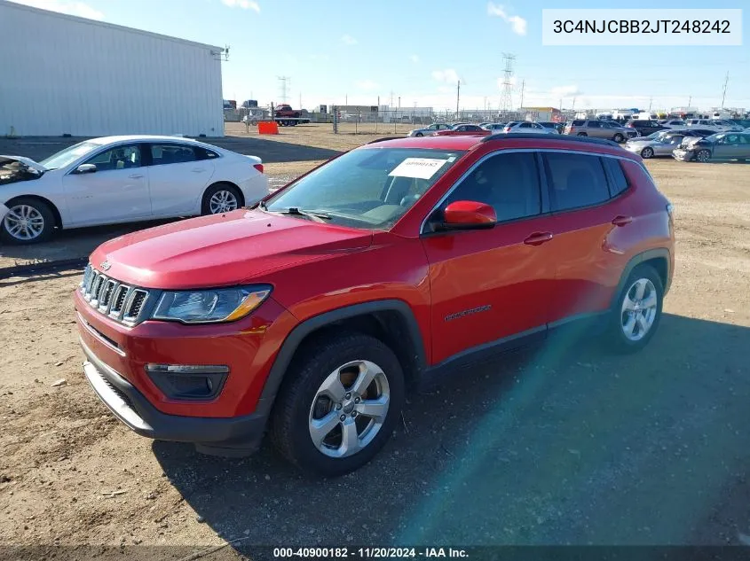 2018 Jeep Compass Latitude Fwd VIN: 3C4NJCBB2JT248242 Lot: 40900182