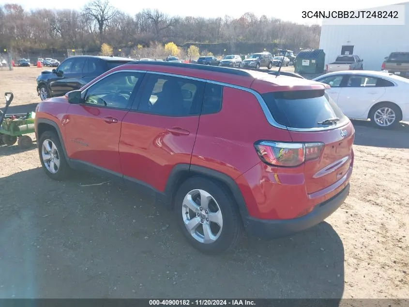 2018 Jeep Compass Latitude Fwd VIN: 3C4NJCBB2JT248242 Lot: 40900182