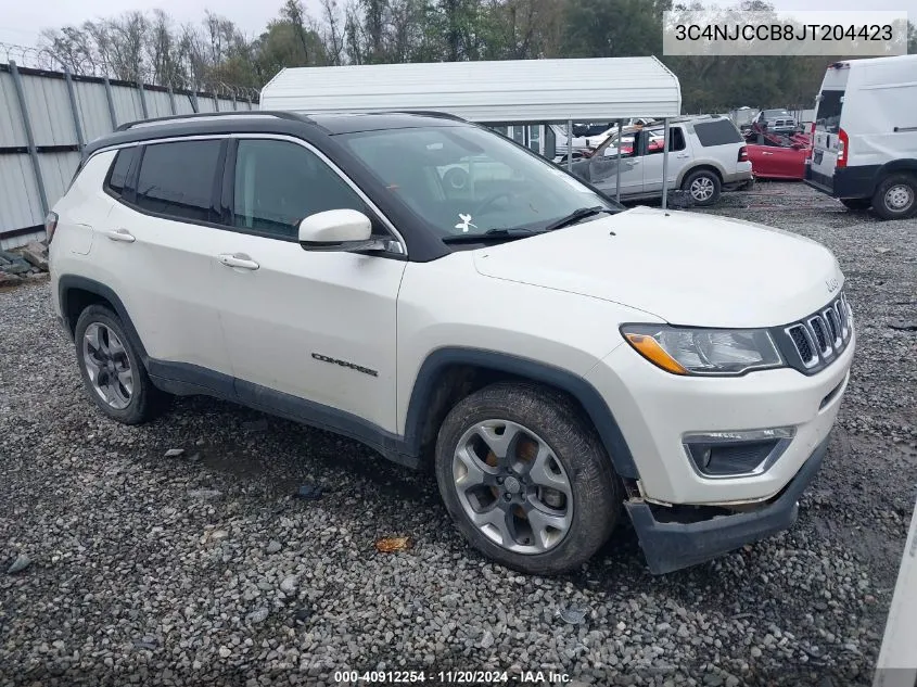 2018 Jeep Compass Limited Fwd VIN: 3C4NJCCB8JT204423 Lot: 40912254