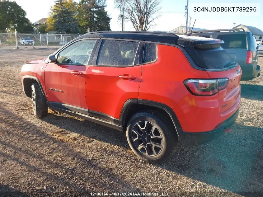 2019 Jeep Compass Trailhawk VIN: 3C4NJDDB6KT789296 Lot: 12130166