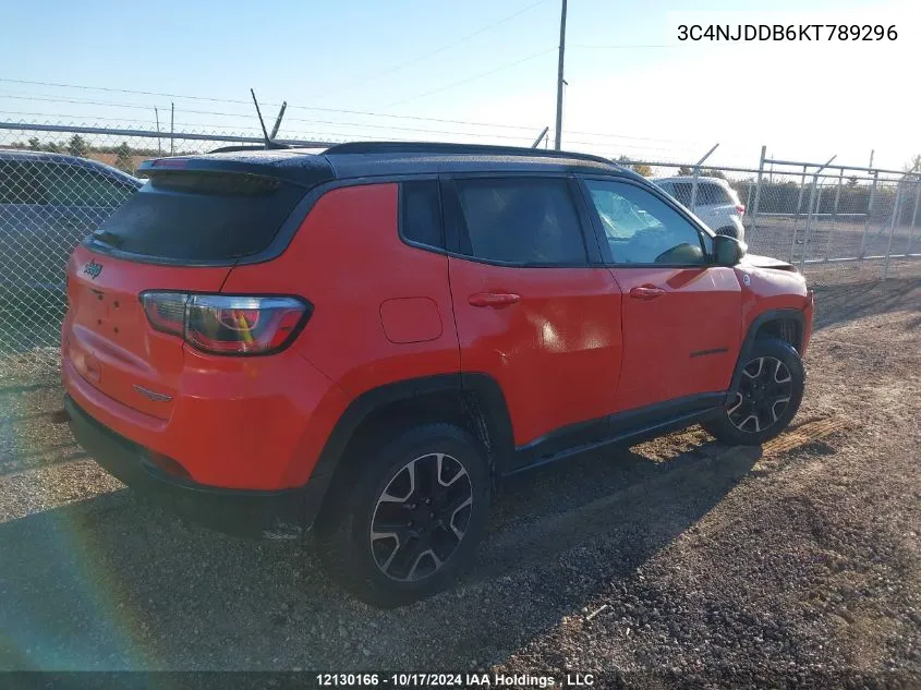 2019 Jeep Compass Trailhawk VIN: 3C4NJDDB6KT789296 Lot: 12130166