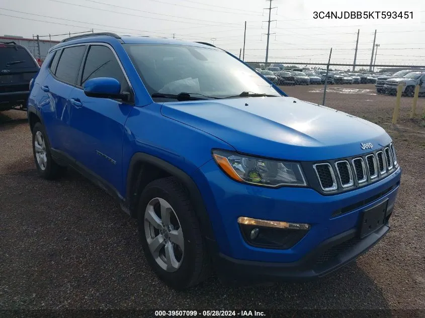 2019 Jeep Compass Latitude 4X4 VIN: 3C4NJDBB5KT593451 Lot: 39507099