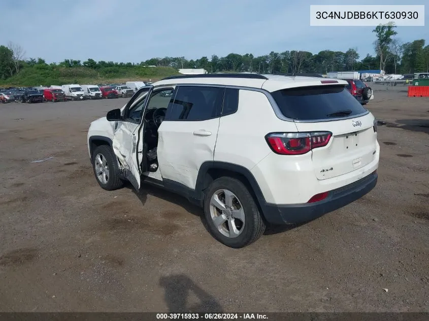 2019 Jeep Compass Latitude 4X4 VIN: 3C4NJDBB6KT630930 Lot: 39715933