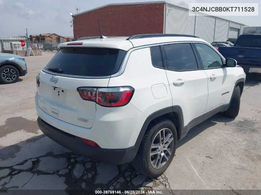 2019 Jeep Compass Sun And Wheel Fwd VIN: 3C4NJCBB0KT711528 Lot: 39769146