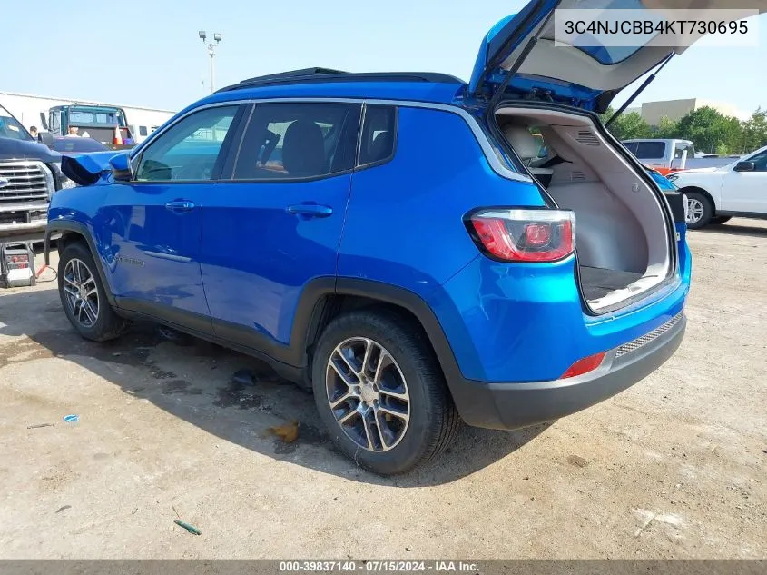 2019 Jeep Compass Sun And Wheel Fwd VIN: 3C4NJCBB4KT730695 Lot: 39837140