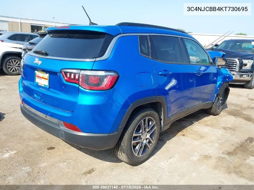 2019 Jeep Compass Sun And Wheel Fwd VIN: 3C4NJCBB4KT730695 Lot: 39837140