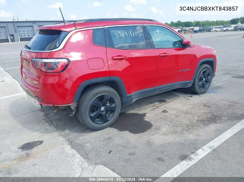 2019 Jeep Compass Latitude Fwd VIN: 3C4NJCBBXKT843857 Lot: 39844215