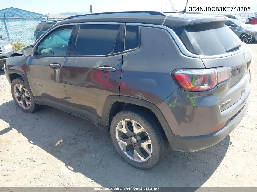 3C4NJDCB3KT748206 2019 Jeep Compass Limited 4X4