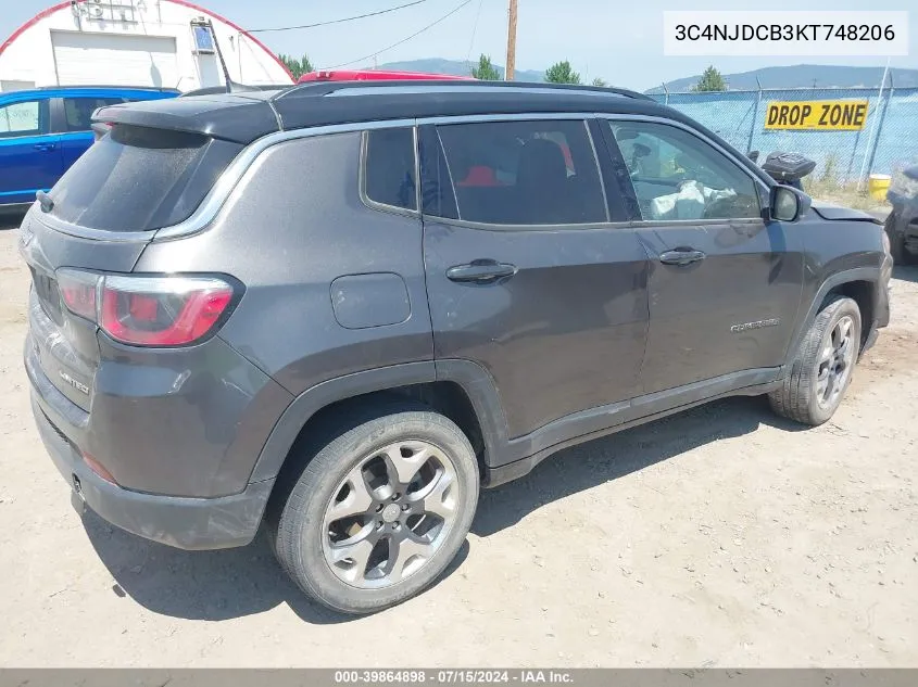 3C4NJDCB3KT748206 2019 Jeep Compass Limited 4X4