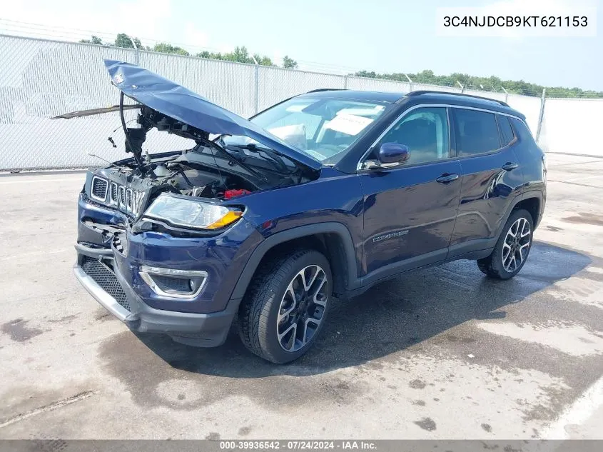 2019 Jeep Compass Limited 4X4 VIN: 3C4NJDCB9KT621153 Lot: 39936542