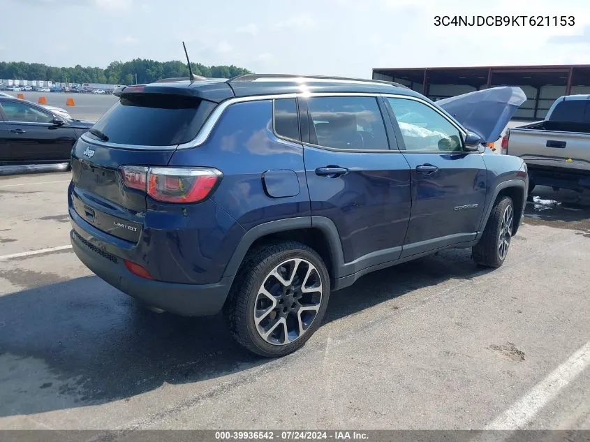 2019 Jeep Compass Limited 4X4 VIN: 3C4NJDCB9KT621153 Lot: 39936542