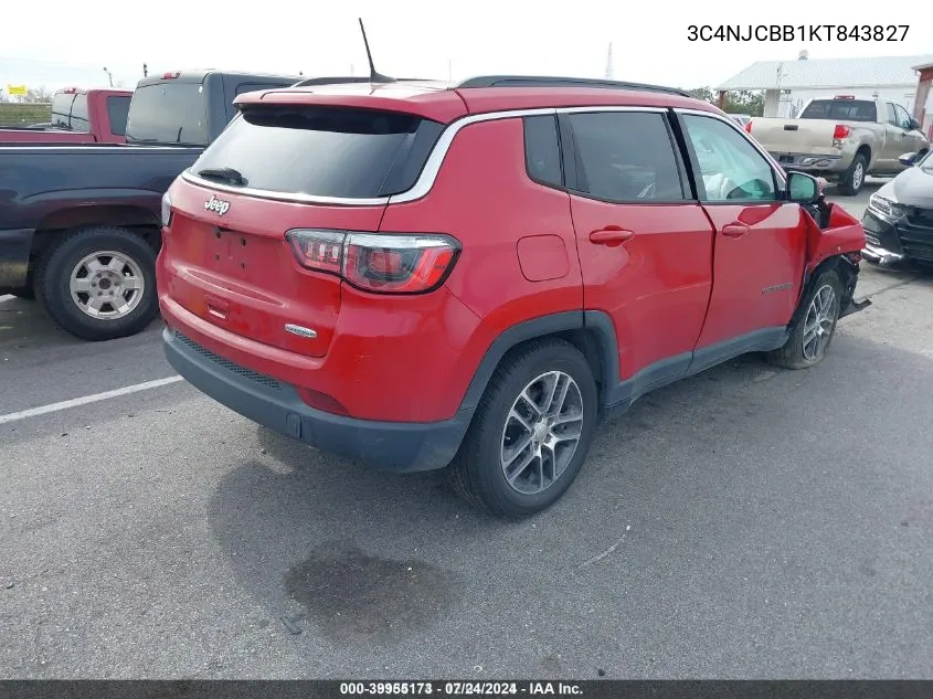 2019 Jeep Compass Sun And Wheel Fwd VIN: 3C4NJCBB1KT843827 Lot: 39955173