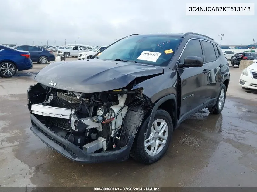 3C4NJCAB2KT613148 2019 Jeep Compass Sport Fwd