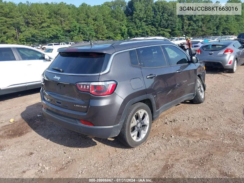 3C4NJCCB8KT663016 2019 Jeep Compass Limited Fwd