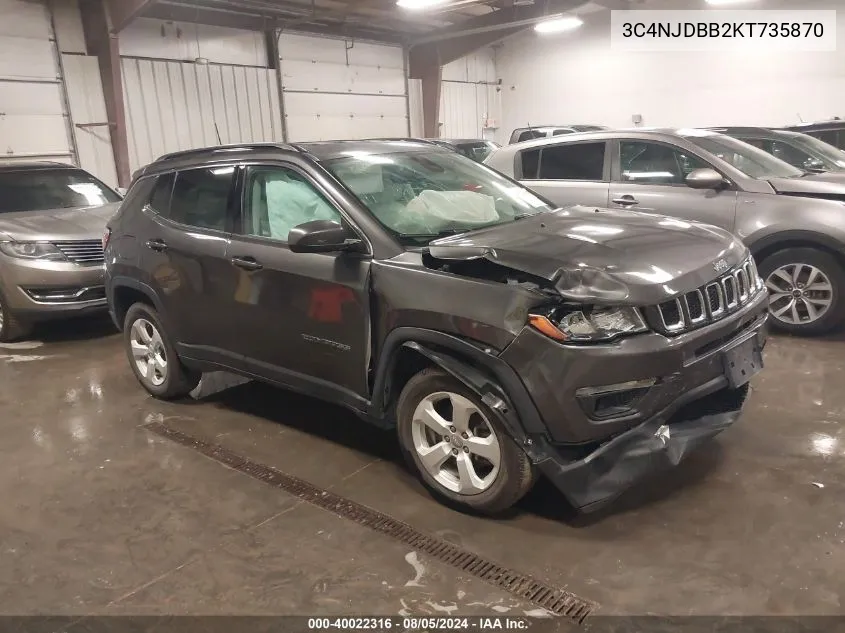 2019 Jeep Compass Latitude 4X4 VIN: 3C4NJDBB2KT735870 Lot: 40022316