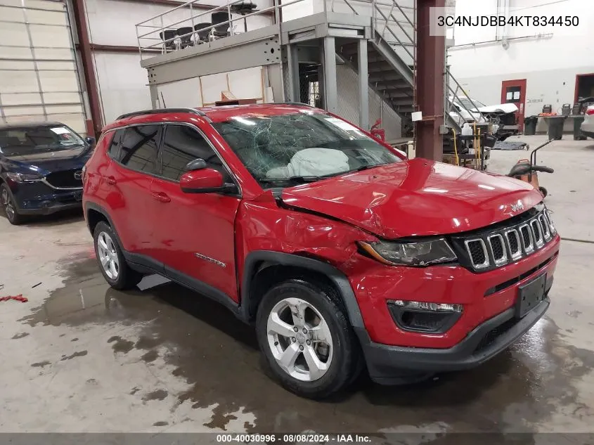 2019 Jeep Compass Latitude 4X4 VIN: 3C4NJDBB4KT834450 Lot: 40030996