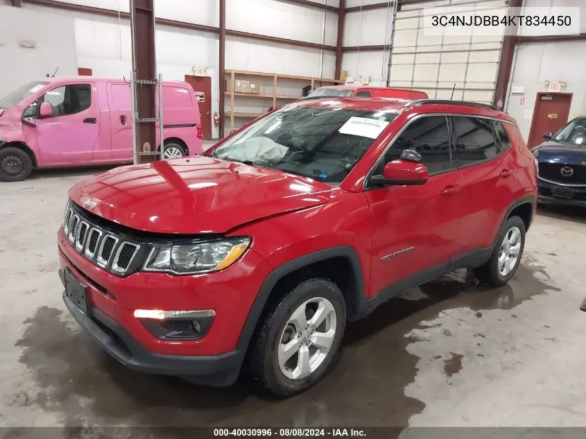 2019 Jeep Compass Latitude 4X4 VIN: 3C4NJDBB4KT834450 Lot: 40030996