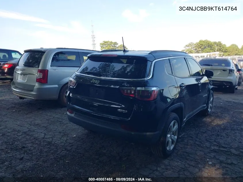 2019 Jeep Compass Latitude Fwd VIN: 3C4NJCBB9KT614764 Lot: 40057485