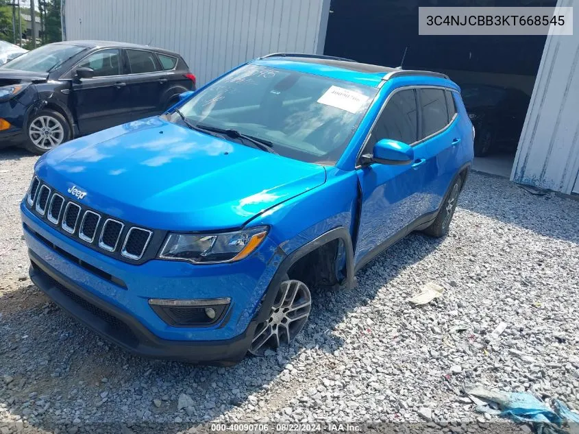 2019 Jeep Compass Sun And Wheel Fwd VIN: 3C4NJCBB3KT668545 Lot: 40090706