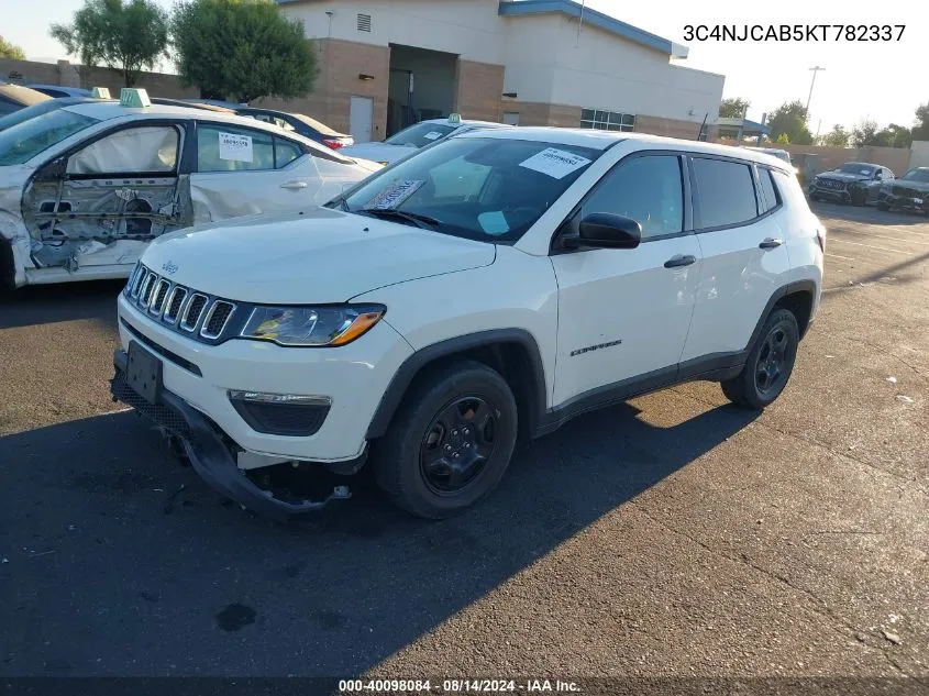 2019 Jeep Compass Sport Fwd VIN: 3C4NJCAB5KT782337 Lot: 40098084