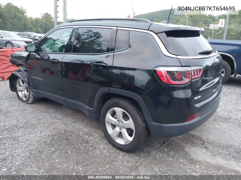 2019 Jeep Compass Latitude VIN: 3C4NJCBB7KT654695 Lot: 40099564