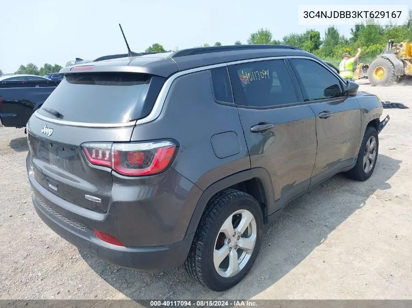 2019 Jeep Compass Latitude 4X4 VIN: 3C4NJDBB3KT629167 Lot: 40117094