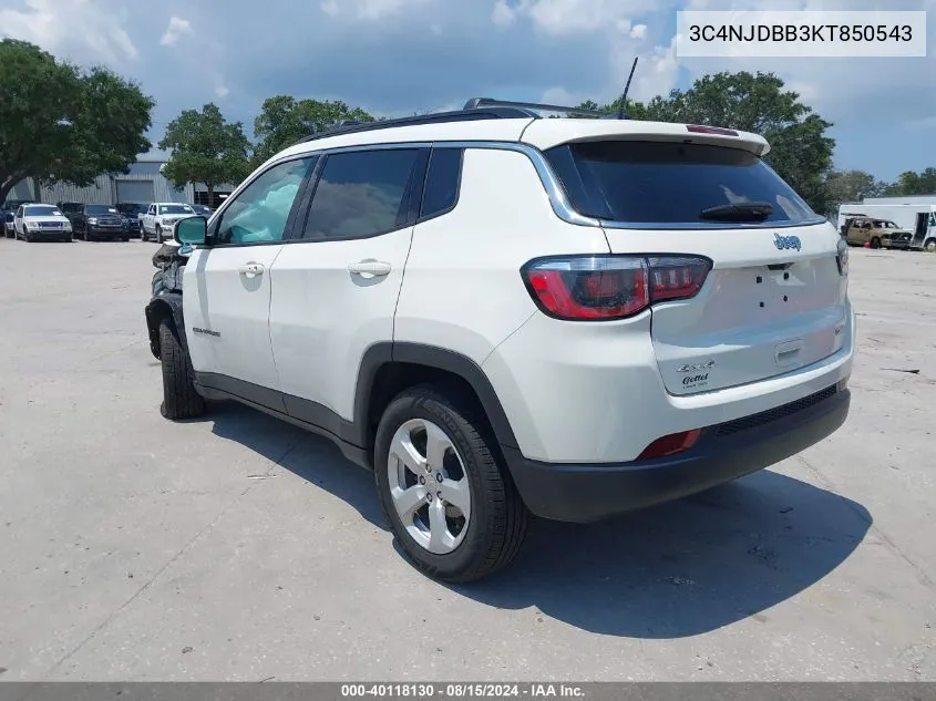 2019 Jeep Compass Latitude 4X4 VIN: 3C4NJDBB3KT850543 Lot: 40118130