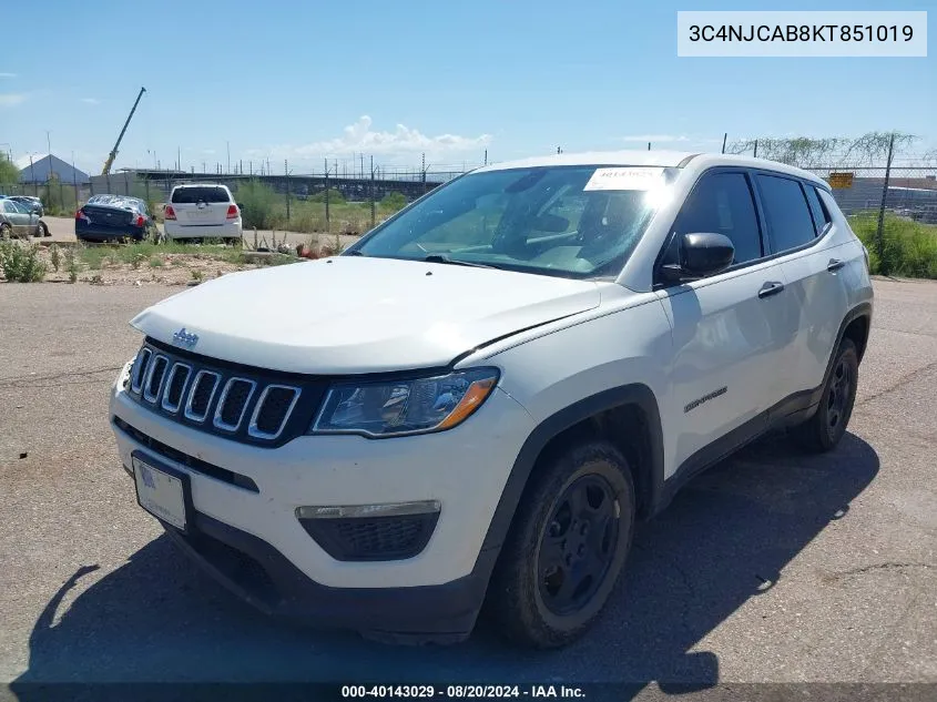 3C4NJCAB8KT851019 2019 Jeep Compass Sport Fwd