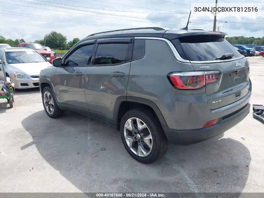 2019 Jeep Compass Limited 4X4 VIN: 3C4NJDCBXKT812516 Lot: 40167600