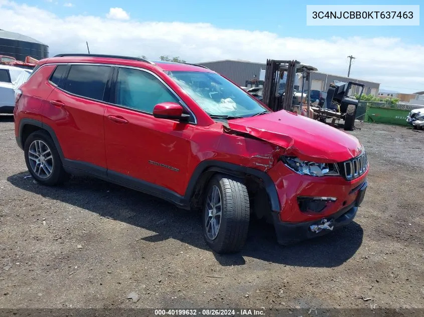 2019 Jeep Compass Sun And Wheel Fwd VIN: 3C4NJCBB0KT637463 Lot: 40199632